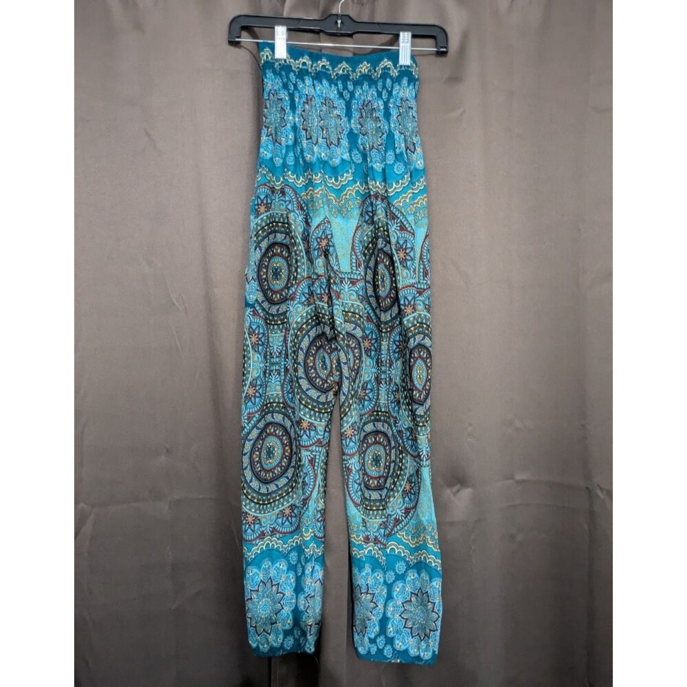 Joob Joob Women's Geometric Harem Pants Elastic Waist Rayon Bohemian S
